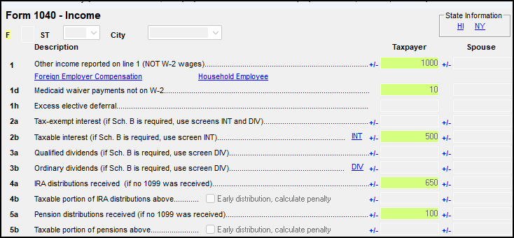 Image of prior-year data on screen 3